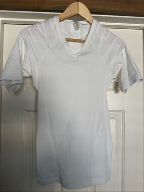 Women's White V-Neck Performance Polo